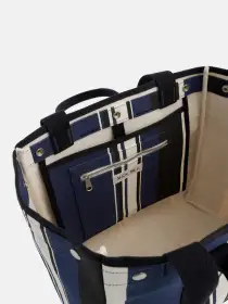 The Perfect Weekday Tote in Navy Cabana Stripe(Navy/Black,O/S)