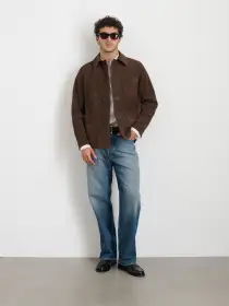 Owen Barry x Alex Mill Work Jacket in Suede(Dark Brown,XS/SM)
