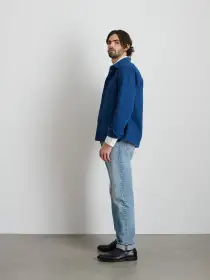 Garment Dyed Work Jacket in Recycled Denim(French Navy,XS)