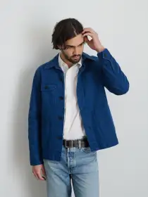 Garment Dyed Work Jacket in Recycled Denim(French Navy,XS)