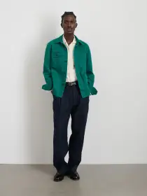 Garment Dyed Work Jacket in Recycled Denim(Jadeite,XS)