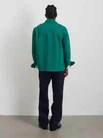 Garment Dyed Work Jacket in Recycled Denim(Jadeite,XS)