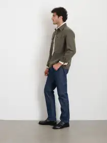 Garment Dyed Work Jacket in Recycled Denim(Thyme,XS)