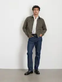 Garment Dyed Work Jacket in Recycled Denim(Thyme,XS)