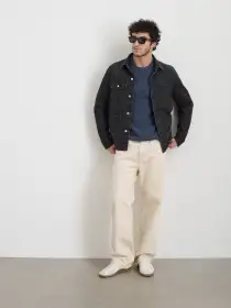 Work Jacket In Vintage Wash Denim(Vintage Black Wash,XS)