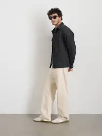 Work Jacket In Vintage Wash Denim(Vintage Black Wash,XS)