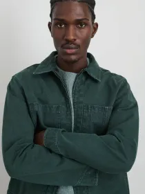 Garment Dyed Zip Work Jacket In Canvas(Pine Grove,XS)