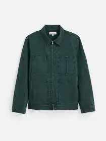 Garment Dyed Zip Work Jacket In Canvas