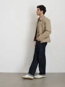 Garment Dyed Zip Work Jacket In Canvas(Stoneware,XS)