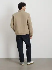 Garment Dyed Zip Work Jacket In Canvas(Stoneware,XS)