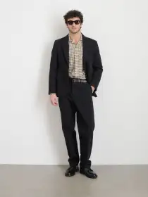 Cooper Blazer in Cotton Linen(Black,XS)