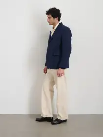 Cooper Blazer in Cotton Linen(Navy,XS)