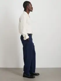 Cooper Trouser in Cotton Linen(Navy,28)