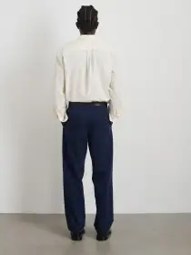 Cooper Trouser in Cotton Linen(Navy,28)