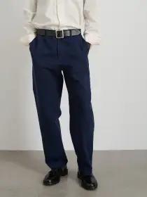 Cooper Trouser in Cotton Linen(Navy,28)