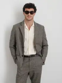 Cooper Blazer in Glenn Plaid(Ivory/Black,XS)