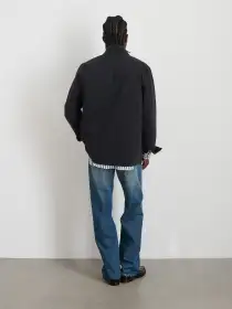 Work Jacket Blazer(Washed Black,XS)