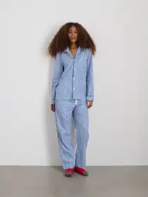 P'Jimmies Sleep Shirt in Stripe(Blue Stripe,XXS)