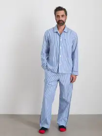 P'Jimmies Sleep Shirt in Stripe(Blue Stripe,XXS)