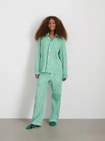 P'Jimmies Sleep Shirt in Stripe(Green Stripe,XXS)