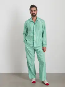 P'Jimmies Sleep Pant in Stripe(Green Stripe,XXS)