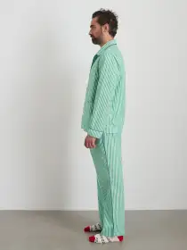 P'Jimmies Sleep Shirt in Stripe(Green Stripe,XXS)