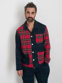 P'Jimmies Sleep Shirt in Flannel(Blackwatch Plaid,XXS)