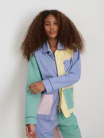 P'Jimmies Sleep Shirt in Colorblock(Pastel Colorblock,XXS)