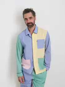P'Jimmies Sleep Shirt in Colorblock(Pastel Colorblock,XXS)