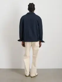 Sam Jacket In Cotton Linen(Navy/Black,XS)