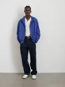 David Windbreaker In Garment Dyed Nylon(Electric Blue,XS)