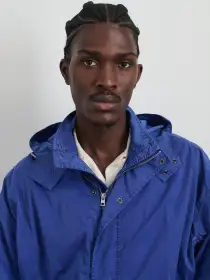 David Windbreaker In Garment Dyed Nylon(Electric Blue,XS)