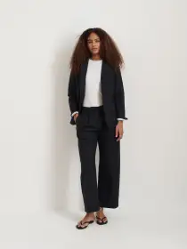 Soho Blazer In Cotton Linen(Black,XS)