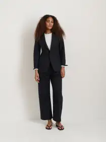 Soho Blazer In Cotton Linen(Black,XS)