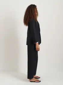 Soho Blazer In Cotton Linen(Black,XS)