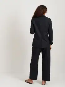 Soho Blazer In Cotton Linen(Black,XS)