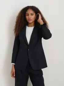 Soho Blazer In Cotton Linen(Black,XS)