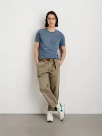 Vintage Wash Pocket Tee(Faded Blue,XS)