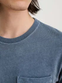 Vintage Wash Pocket Tee(Faded Blue,XS)