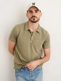Vintage Wash Polo(Bay Leaf,XS)