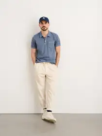 Vintage Wash Polo(Faded Blue,XS)