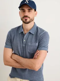 Vintage Wash Polo(Faded Blue,XS)