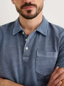 Vintage Wash Polo(Faded Blue,XS)