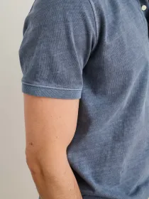 Vintage Wash Polo(Faded Blue,XS)