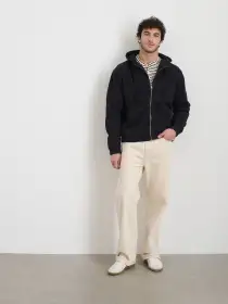 Fleece Track Zip Hoodie(Black,XS)