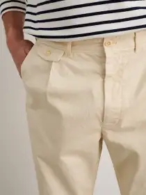 Standard Pleated Pant in Chino(Oat Milk,28/28)
