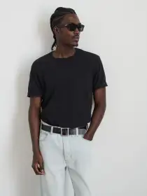 The Standard T-Shirt in Slub Cotton(Black,XS)