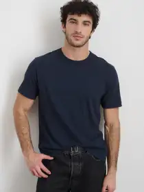 The Standard T-Shirt in Slub Cotton(Navy,XS)