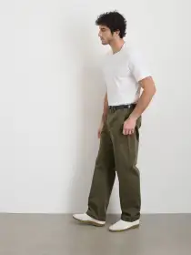 Straight Leg Pant In Vintage Wash Chino(Deep Moss,28/30)