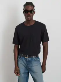Standard Slub Pocket Tee(Black,XS)